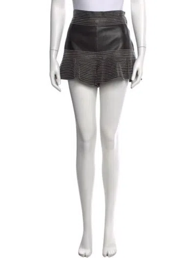 Pre-owned Alexis Leather Mini Shorts In Black