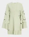 Alexis Linden Long-sleeve Cut-out Dress In Sage