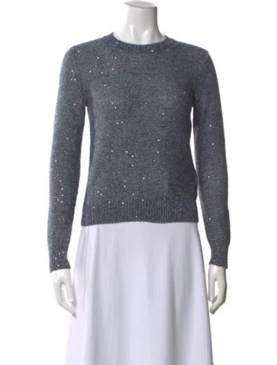 Pre-owned Alexis Linen Crew Neck Sweater In Gray