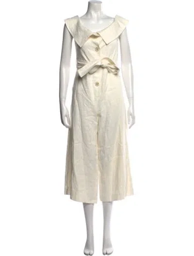 Pre-owned Alexis Linen Jumpsuit In Neutral
