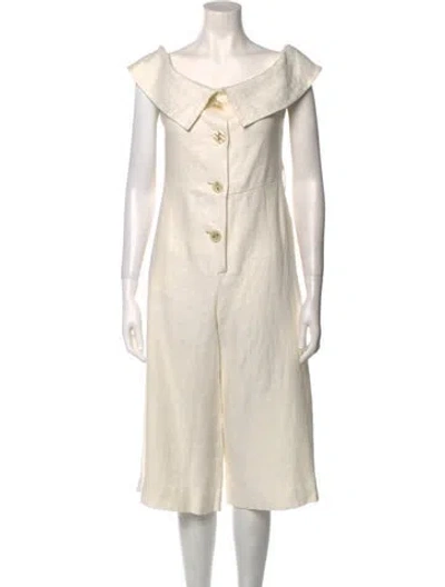Pre-owned Alexis Linen Jumpsuit In Neutral