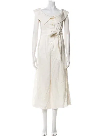 Pre-owned Alexis Linen Jumpsuit In Neutral