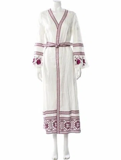 Pre-owned Alexis Linen Long Dress In Neutral
