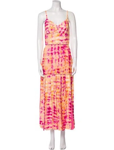 Pre-owned Alexis Linen Long Dress W/ Tags In Pink