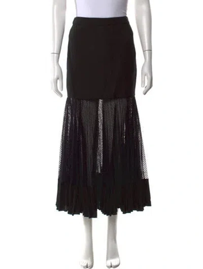 Pre-owned Alexis Linen Long Skirt In Black