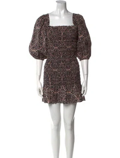 Pre-owned Alexis Linen Mini Dress In Black