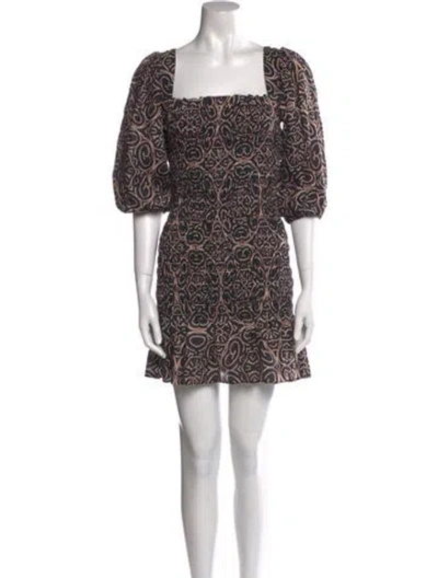 Pre-owned Alexis Linen Mini Dress In Black