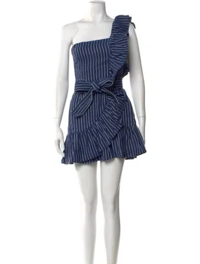 Pre-owned Alexis Linen Mini Dress In Blue