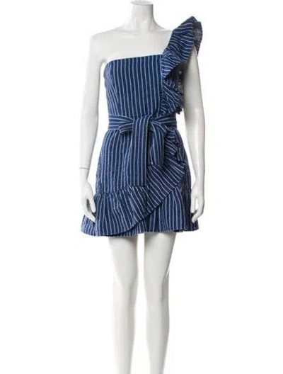 Pre-owned Alexis Linen Mini Dress In Blue