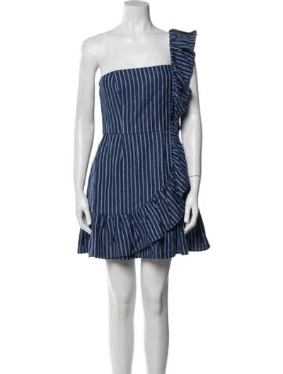 Pre-owned Alexis Linen Mini Dress In Blue