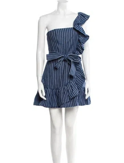 Pre-owned Alexis Linen Mini Dress In Blue