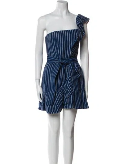 Pre-owned Alexis Linen Mini Dress In Blue