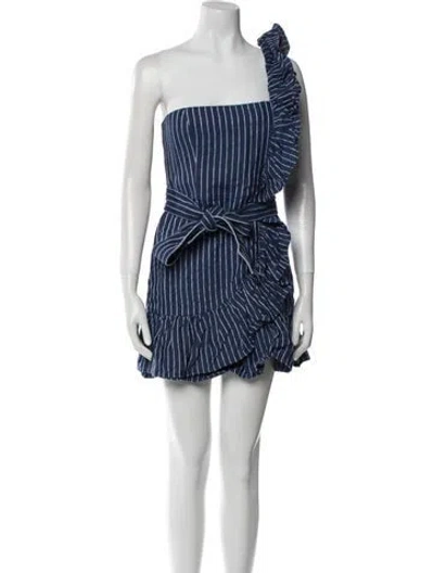 Pre-owned Alexis Linen Mini Dress In Blue
