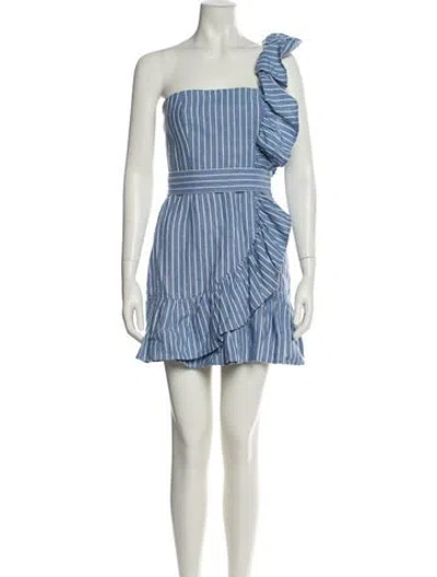 Pre-owned Alexis Linen Mini Dress In Blue