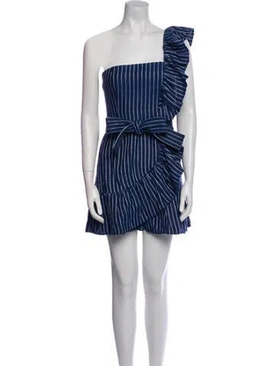 Pre-owned Alexis Linen Mini Dress In Blue