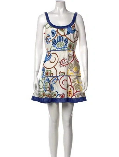 Pre-owned Alexis Linen Mini Dress In Blue