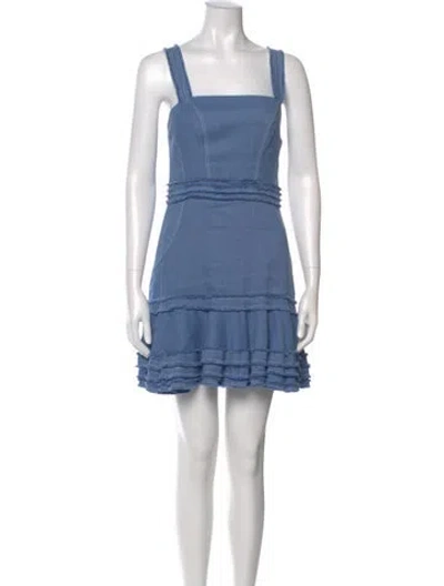 Pre-owned Alexis Linen Mini Dress In Blue