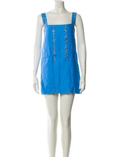 Pre-owned Alexis Linen Mini Dress In Blue