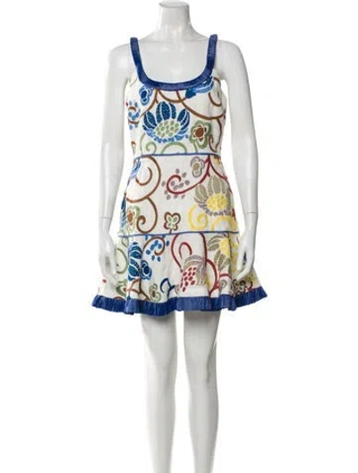 Pre-owned Alexis Linen Mini Dress In Blue