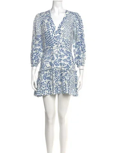Pre-owned Alexis Linen Mini Dress In Blue