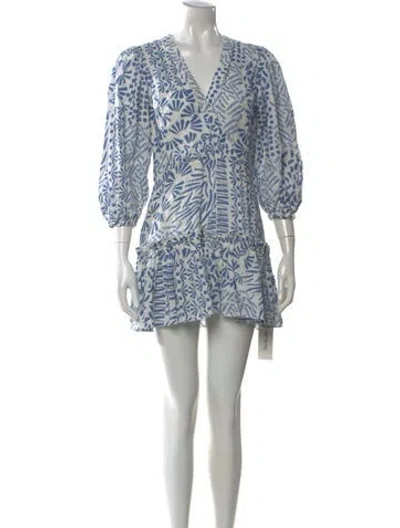 Pre-owned Alexis Linen Mini Dress In Blue