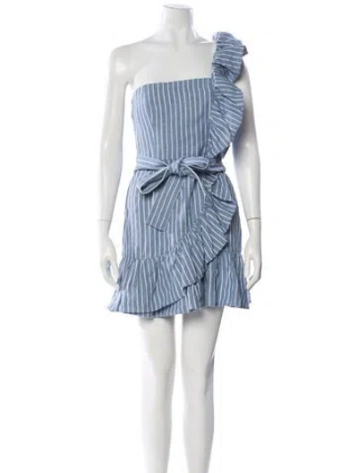 Pre-owned Alexis Linen Mini Dress In Blue