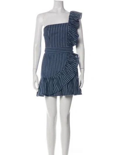 Pre-owned Alexis Linen Mini Dress In Blue