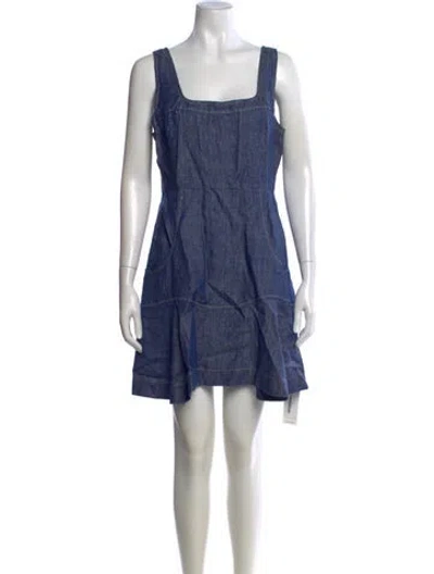 Pre-owned Alexis Linen Mini Dress In Blue