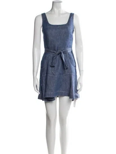 Pre-owned Alexis Linen Mini Dress In Blue