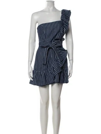 Pre-owned Alexis Linen Mini Dress In Blue
