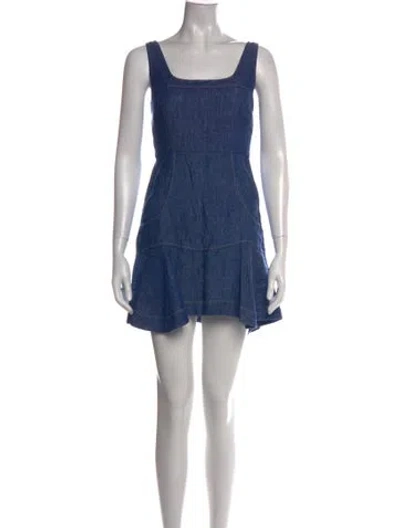 Pre-owned Alexis Linen Mini Dress In Blue