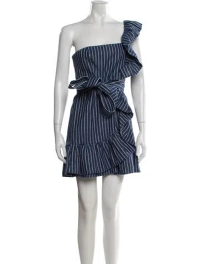 Pre-owned Alexis Linen Mini Dress In Blue