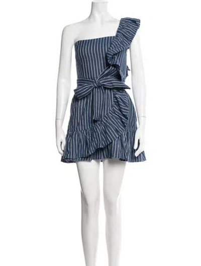 Pre-owned Alexis Linen Mini Dress In Blue