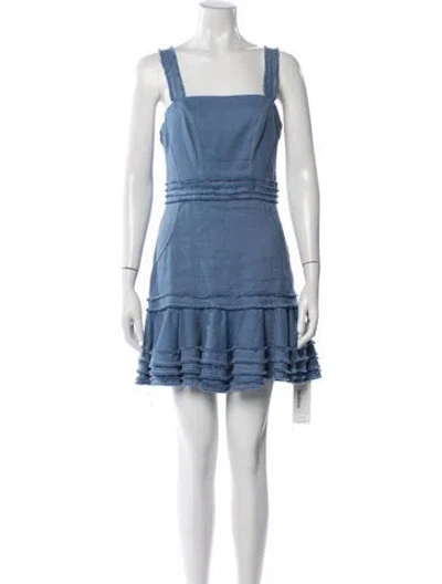 Pre-owned Alexis Linen Mini Dress In Blue
