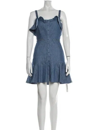 Pre-owned Alexis Linen Mini Dress In Blue