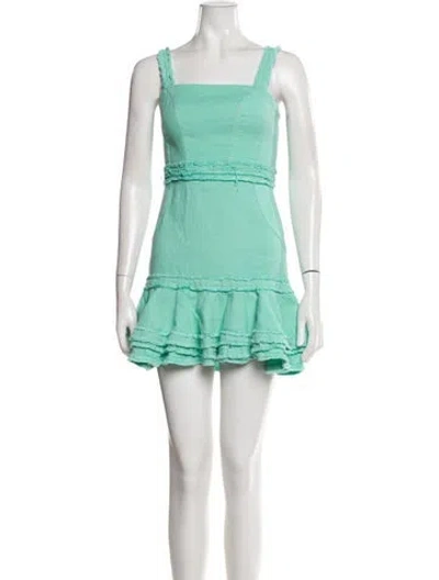Pre-owned Alexis Linen Mini Dress In Green