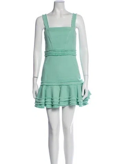 Pre-owned Alexis Linen Mini Dress In Green