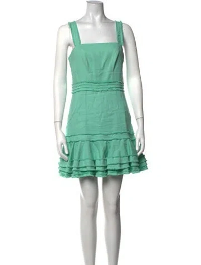Pre-owned Alexis Linen Mini Dress In Green