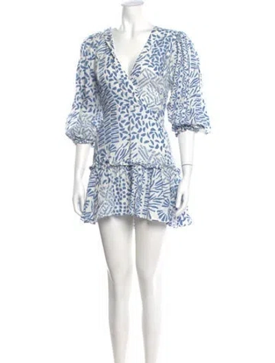 Pre-owned Alexis Linen Mini Dress In Multi