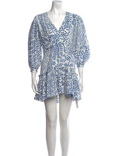 Pre-owned Alexis Linen Mini Dress In Multi