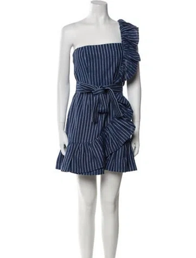 Pre-owned Alexis Linen Mini Dress In Multi