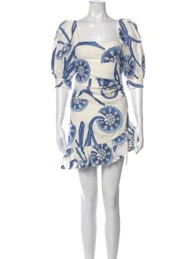 Pre-owned Alexis Linen Mini Dress In Multi