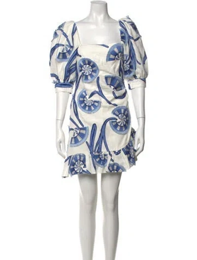 Pre-owned Alexis Linen Mini Dress In Multi
