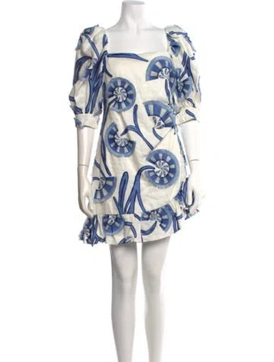 Pre-owned Alexis Linen Mini Dress In Multi