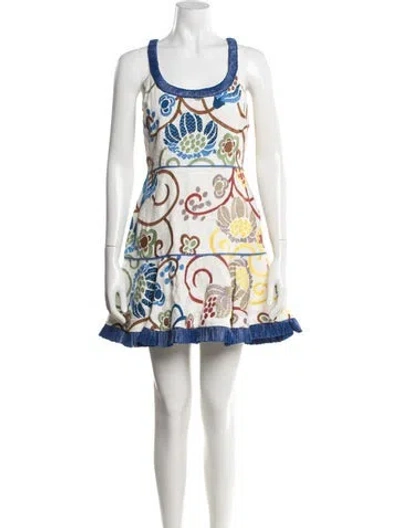 Pre-owned Alexis Linen Mini Dress In Multicolor