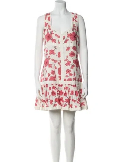 Pre-owned Alexis Linen Mini Dress In Neutral