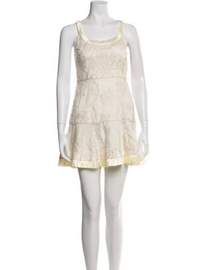 Pre-owned Alexis Linen Mini Dress In Neutral