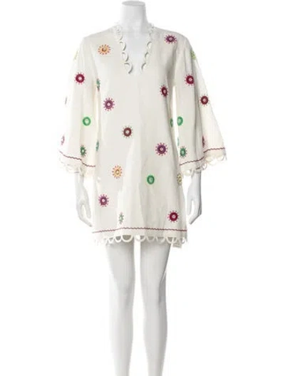 Pre-owned Alexis Linen Mini Dress In Neutral