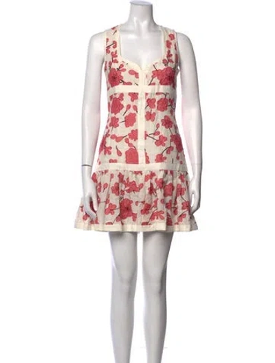 Pre-owned Alexis Linen Mini Dress In Neutrals