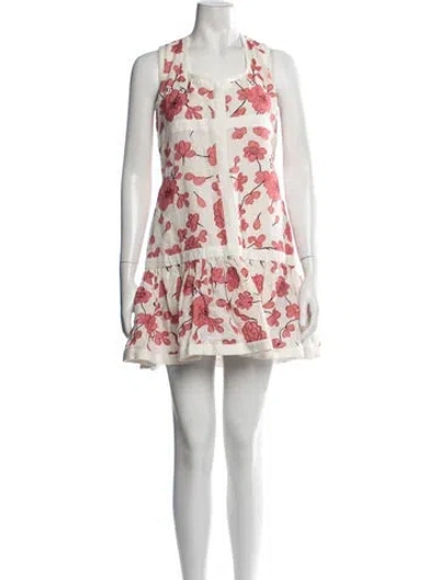 Pre-owned Alexis Linen Mini Dress In Neutrals
